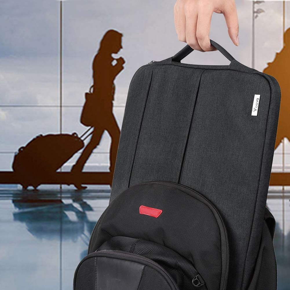 Laptop Sleeve Carrying Case 13 13.6 Inch for Macbook Air 13 M3/M2/M1 2020-2024, Macbook Pro 13 2016-2024, Ipad Pro 12.9, Waterproof Slim Computer Cover Bag with Handle, Black