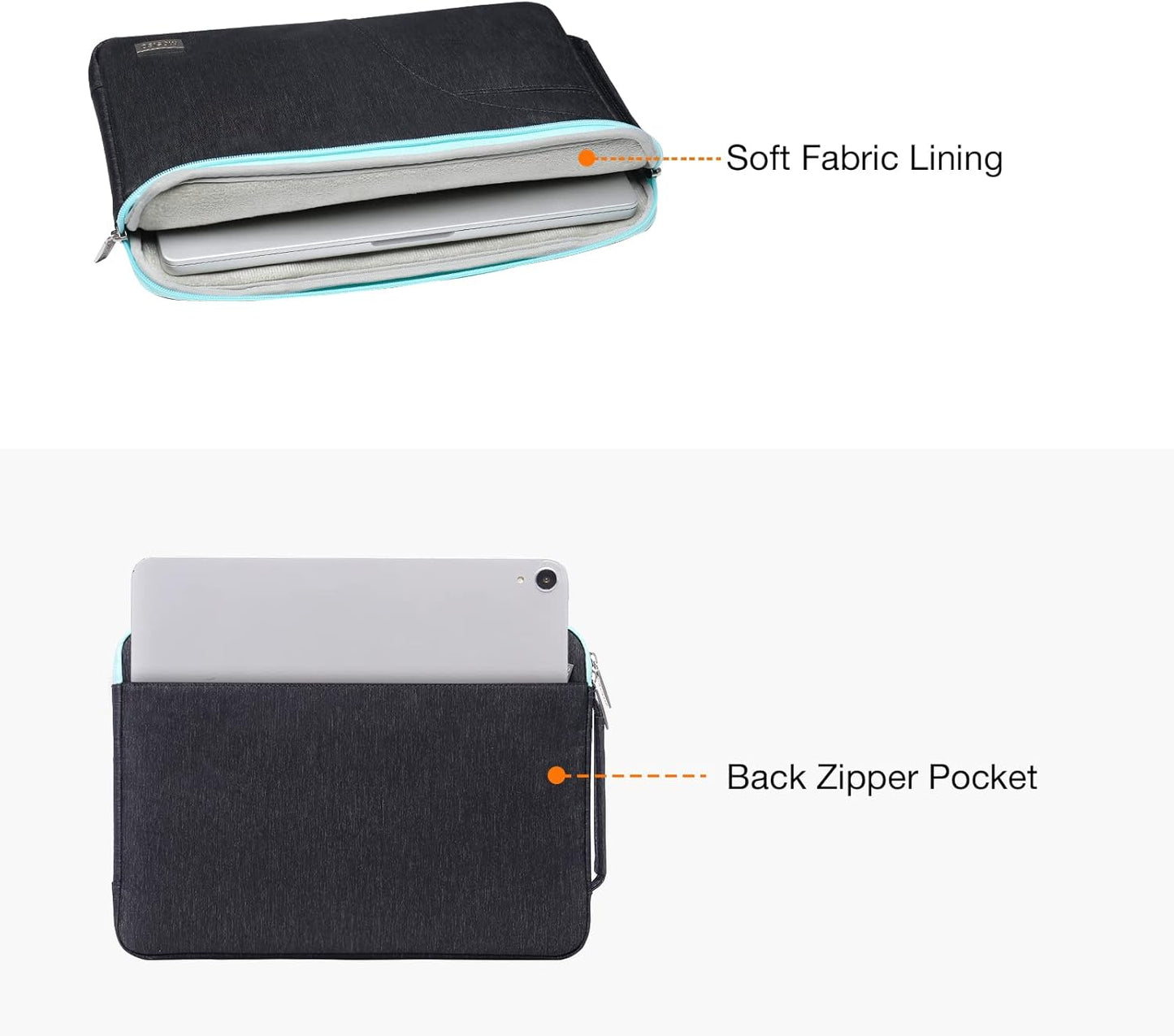 Laptop Shoulder Bag Compatible with Macbook Air/Pro, 13-13.3 Inch Notebook, Compatible with Macbook Pro 14 Inch M3 M2 M1 2023-2021,Polyester Briefcase Sleeve with Front Arc Pocket, Blue