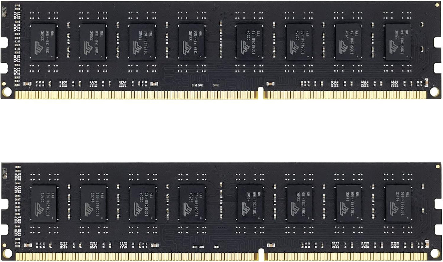 8GB Kit(2X4Gb) DDR3 / DDR3L 1333Mhz PC3-10600 Non-Ecc Unbuffered 1.5V / 1.35V CL9 2Rx8 Low Density Dual Rank 240 Pin UDIMM Desktop PC Computer Memory RAM Module Upgrade (8GB Kit(2X4Gb))
