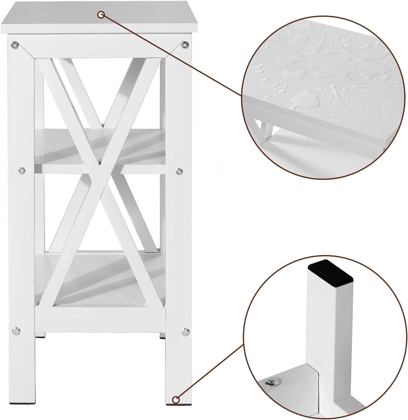 Modern Nightstands X-Design Side End Table Night Stand with Storage Shelf for Bedroom,Living Room,