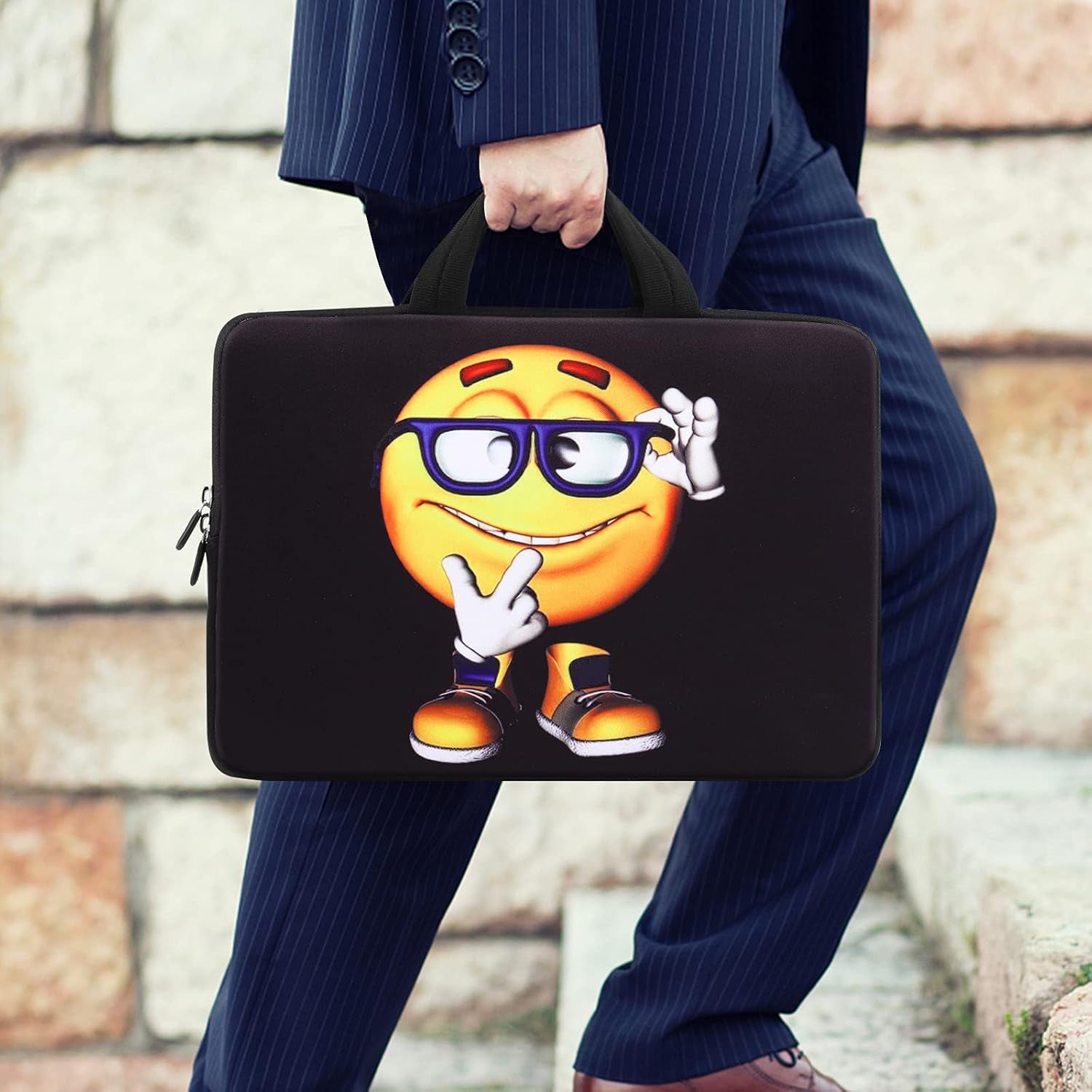 14 15 15.4 15.6 Inch Laptop Handle Bag Case Pouch Holder Notebook Sleeve Neoprene Cover Soft Carring Travel Case for Chromebook 14 15 Macbook Cute Boy ICB-06