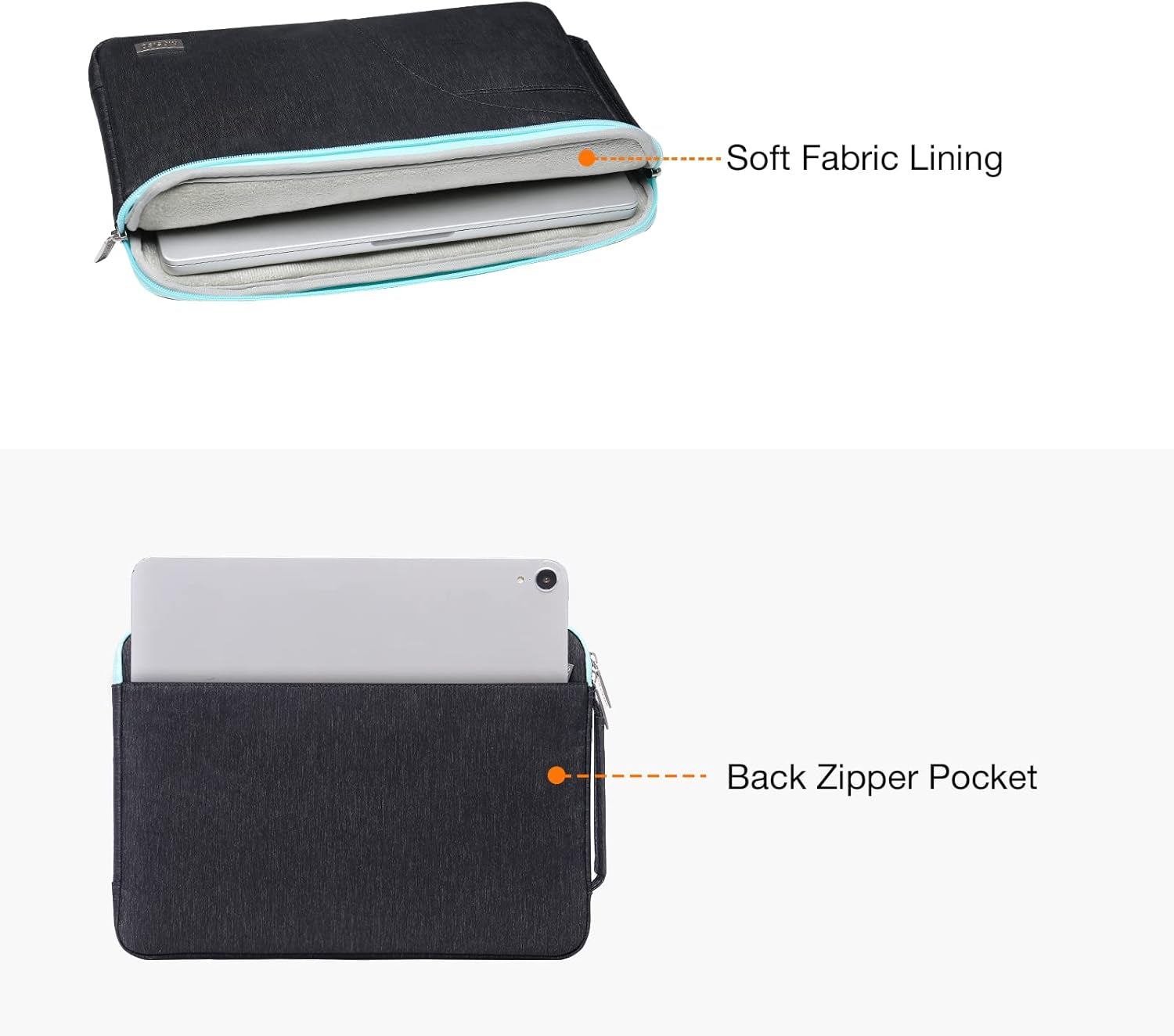Laptop Shoulder Bag Compatible with Macbook Air/Pro, 13-13.3 Inch Notebook, Compatible with Macbook Pro 14 Inch M3 M2 M1 2023-2021,Polyester Briefcase Sleeve with Front Arc Pocket, Blue