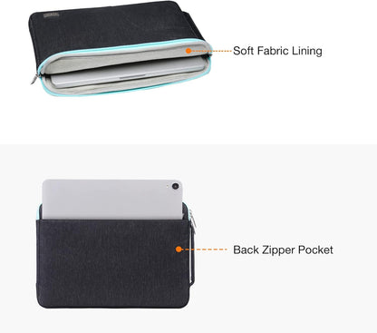 Laptop Shoulder Bag Compatible with Macbook Air/Pro, 13-13.3 Inch Notebook, Compatible with Macbook Pro 14 Inch M3 M2 M1 2023-2021,Polyester Briefcase Sleeve with Front Arc Pocket, Blue