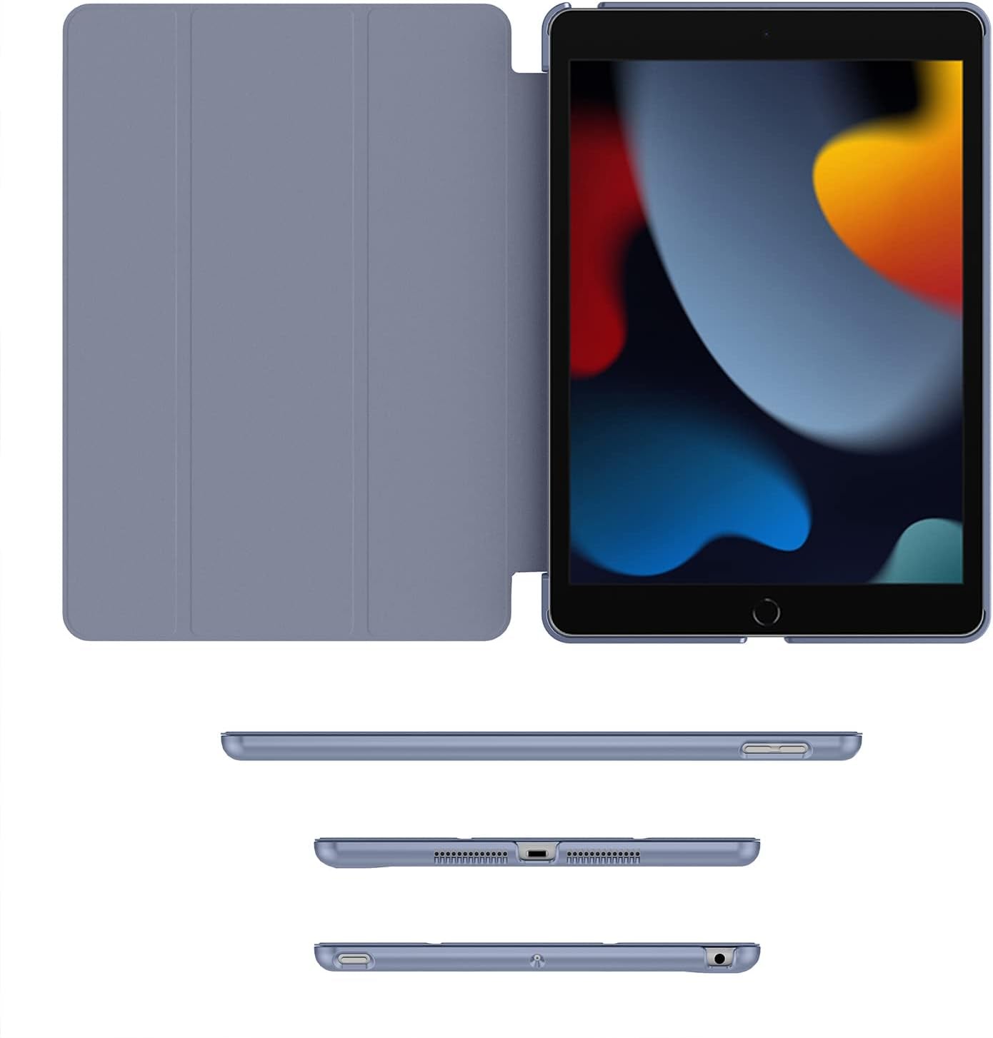 Case for Ipad 9Th Generation 2021/ Ipad 8Th Generation 2020/ Ipad 7Th Gen 2019, [Slim Trifold Stand + Auto Wake/Sleep], Premium Protective Hard PC Back Cover for Ipad 10.2 Inch (Lavender)